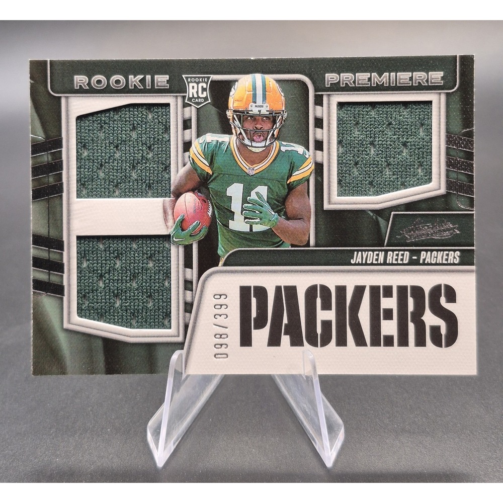 2023 Absolute Jayden Reed #RPM-JR Rookie Premiere Triple Patch /399 (RC) Packers
